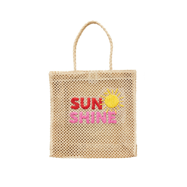 Mud Pie Sun Shine Woven Tote Bag in Beige/khaki | 100% Paper Straw | Mud Pie