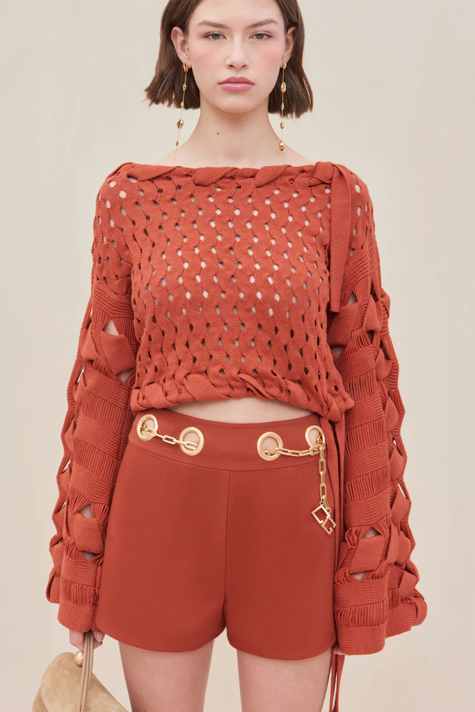 ODETTE KNIT TOP - TANNIN | Cult Gaia - US