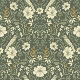 Colette Olive Wallpaper | The Home Depot