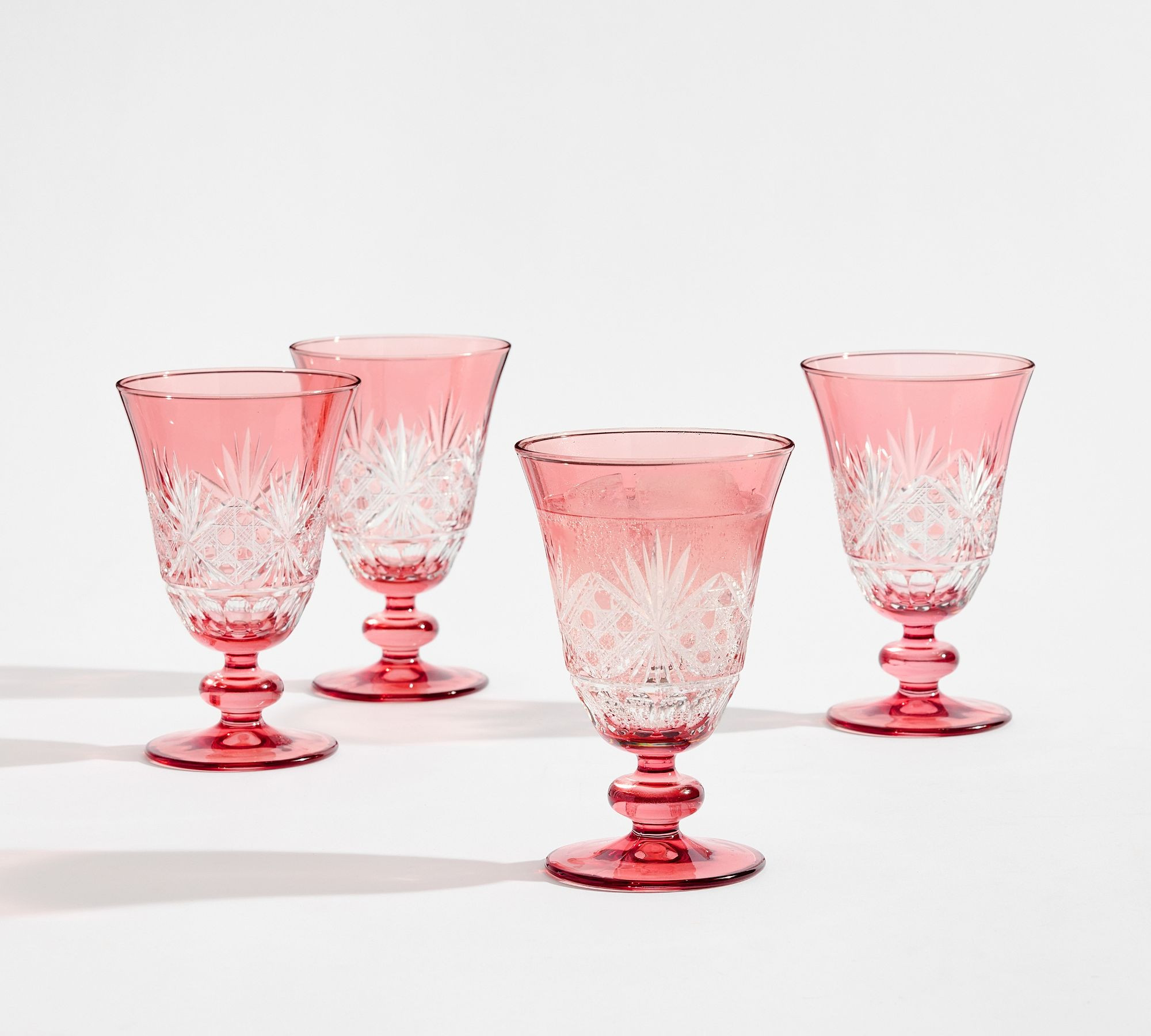 Antique Cut Glass Goblets, Set of 4 - Blush | Pottery Barn (US)