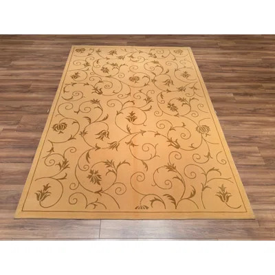 Original Hand Knotted Traditional Pattern Beige Wool Rug | Wayfair North America