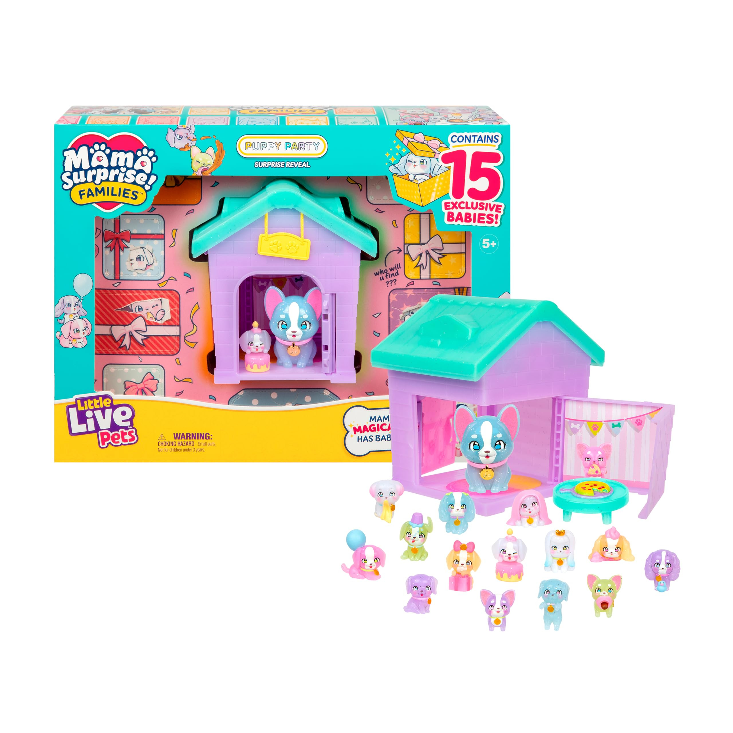 Little Live Pets Mama Surprise Families - Puppy Party Pack, Collect 15 Mini Collectible Puppies a... | Amazon (US)