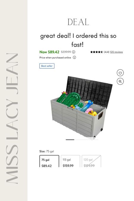 Outdoor toy storage
Deal of the day 

#LTKFind #LTKhome #LTKsalealert