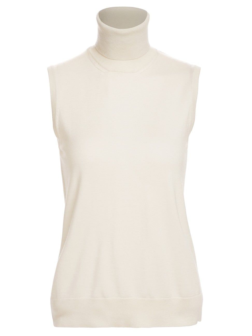 Women's Sleeveless Turtleneck Cashmere Sweater - Cream - Size Small | Saks Fifth Avenue