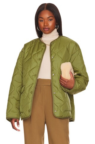L'Academie Rory Jacket in Olive Green from Revolve.com | Revolve Clothing (Global)