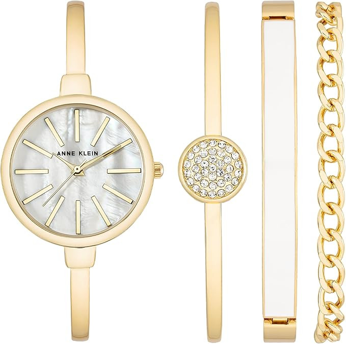 Anne Klein Women's Bangle Watch and Bracelet Set | Amazon (US)