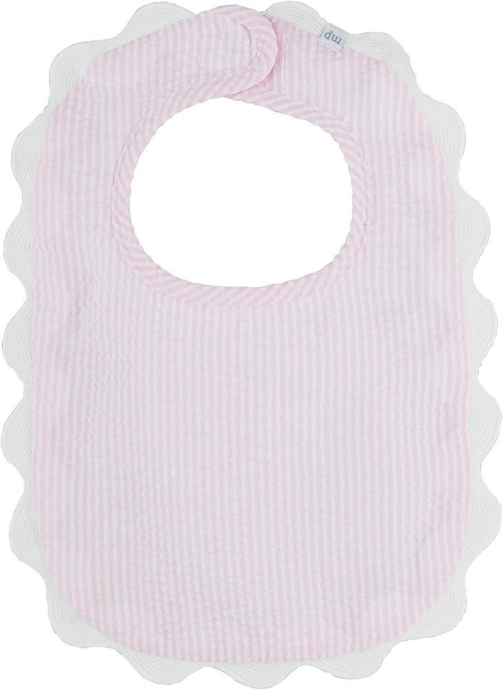 Mud Pie Children's Pink Seersucker Scallop Bib; One Size Fits Most | Amazon (US)