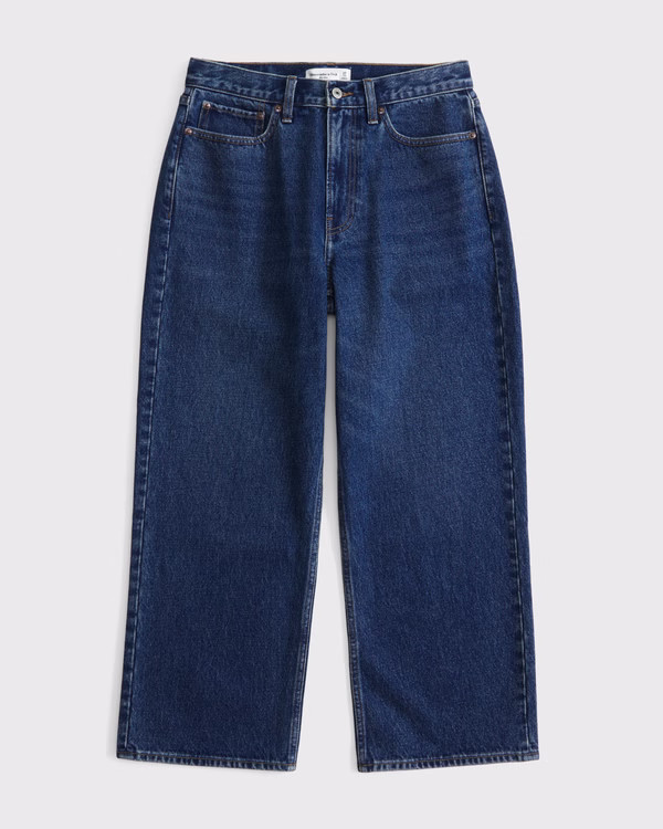 Curve Love Mid Rise Cropped Slouchy Jean | Abercrombie & Fitch (US)