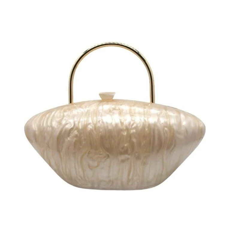 B Acrylic Shell Shaped Clutch Purse Marbling Evening Handbags for Women Wedding Party Prom Cross ... | Walmart (US)