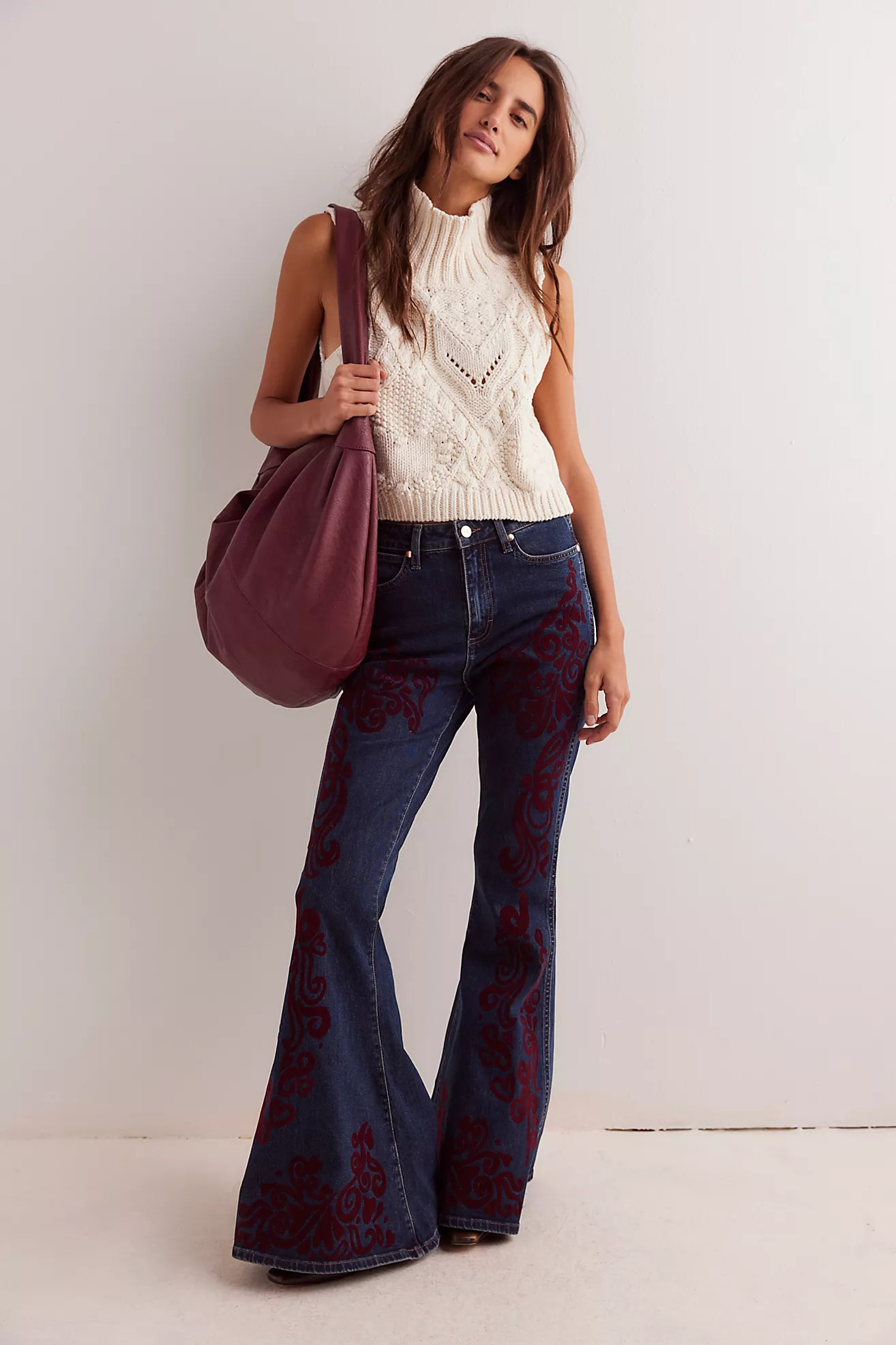Wrangler x Lainey Wilson Vintage Flock Flare Jeans | Free People (Global - UK&FR Excluded)