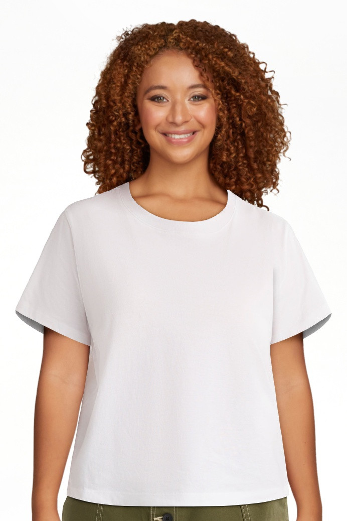 Free Assembly Women's and Women's Plus Cotton Cropped Boxy Tee with Short Sleeves, Sizes XS-4X | Walmart (US)