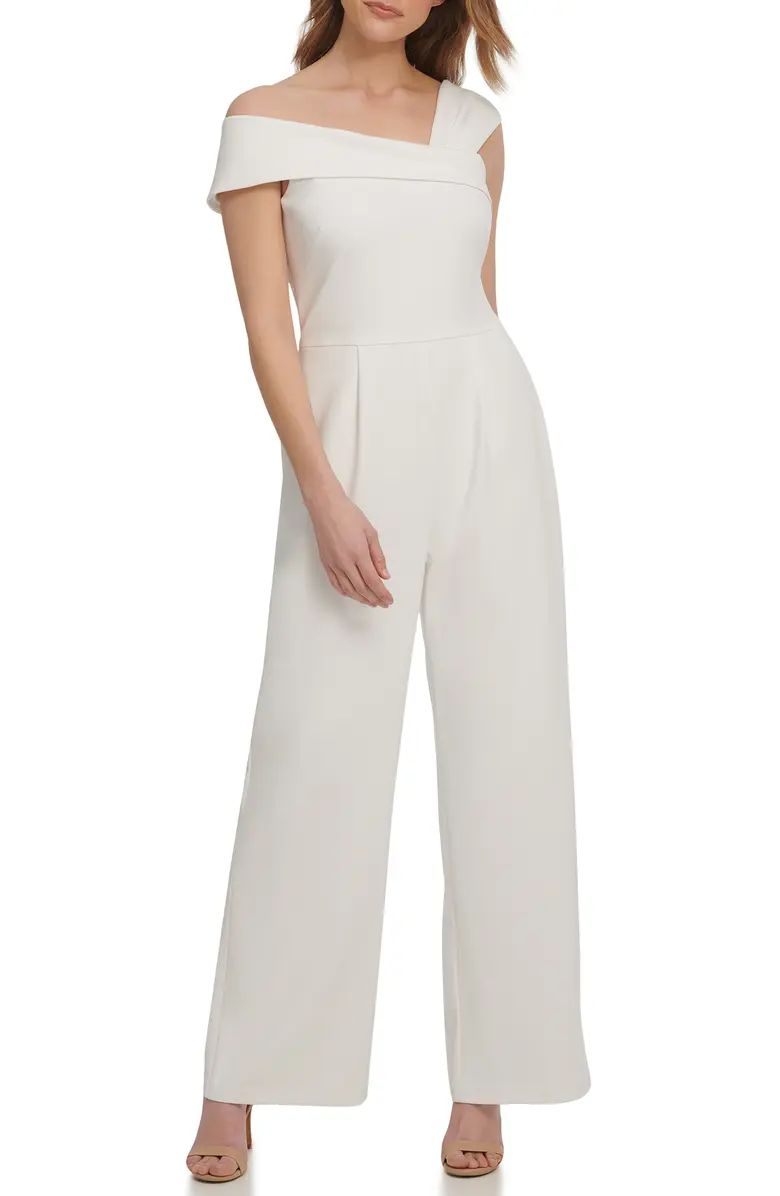 Asymmetrical Neck Wide Leg Jumpsuit | Nordstrom