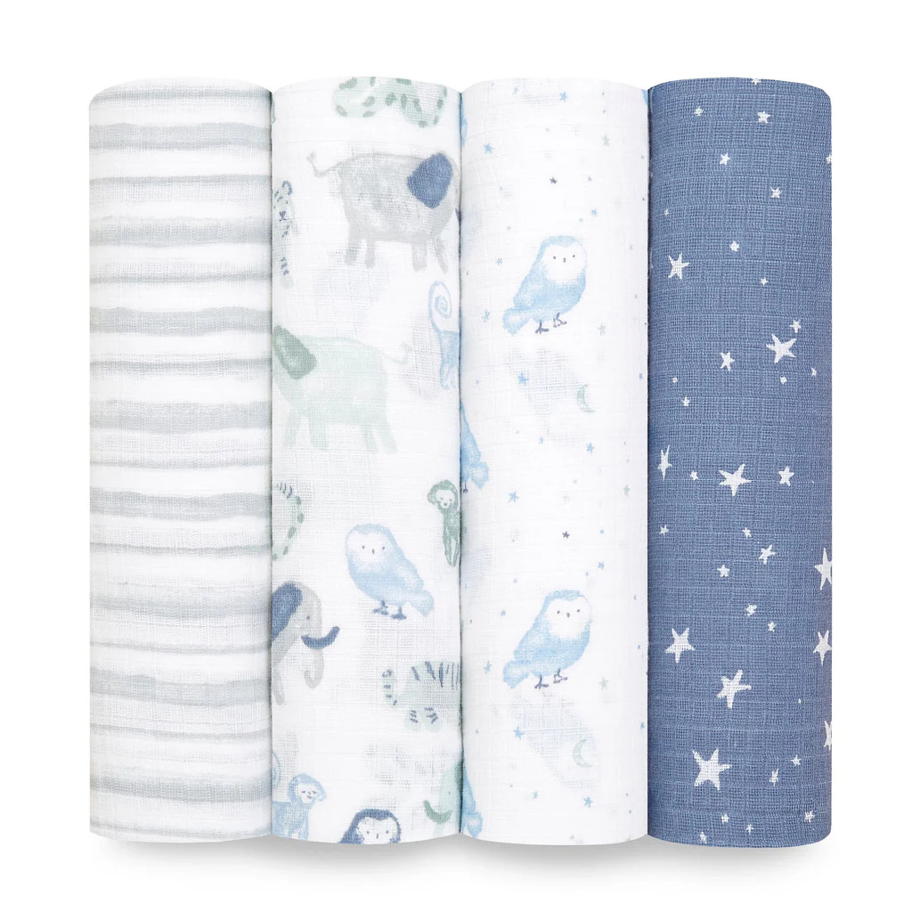 essentials cotton muslin swaddles 4 pack | Halo Sleep
