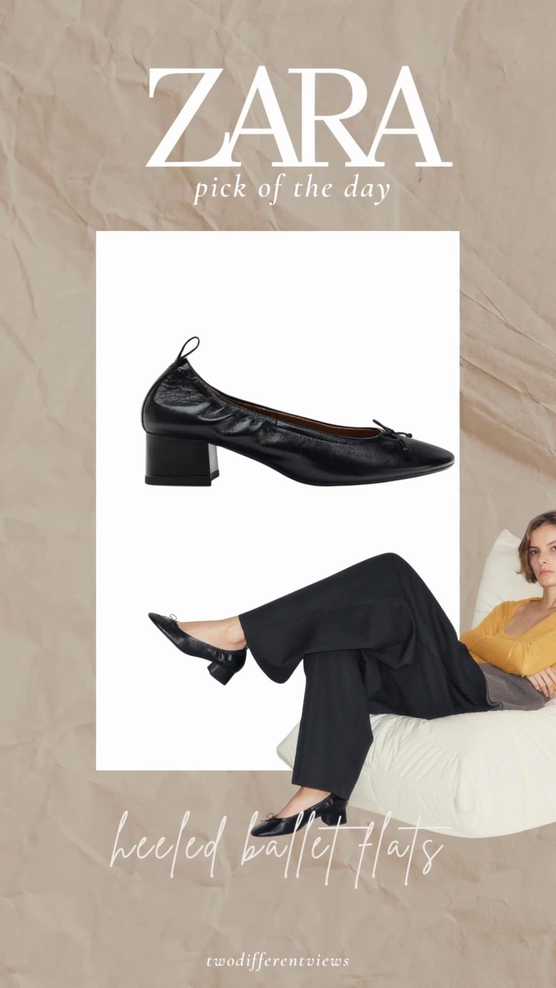 New flash: heeled ballet flats are trending for fall. These have already sold out and have been restocked! Grab them fast! 
Zara

#LTKootd #LTKSeasonal