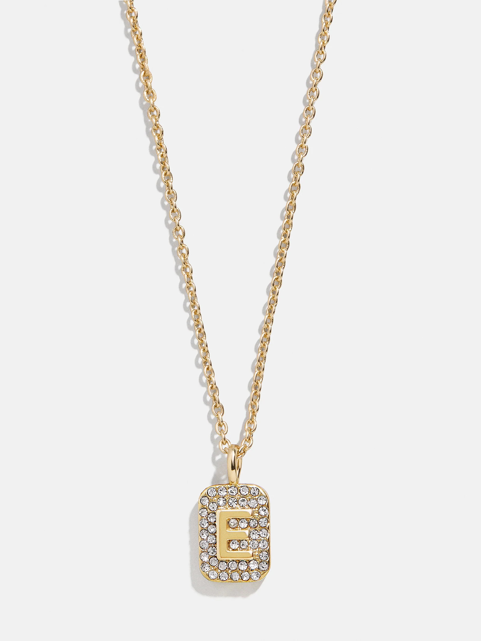 Tina Block Initial Necklace - Gold/Pavé | BaubleBar