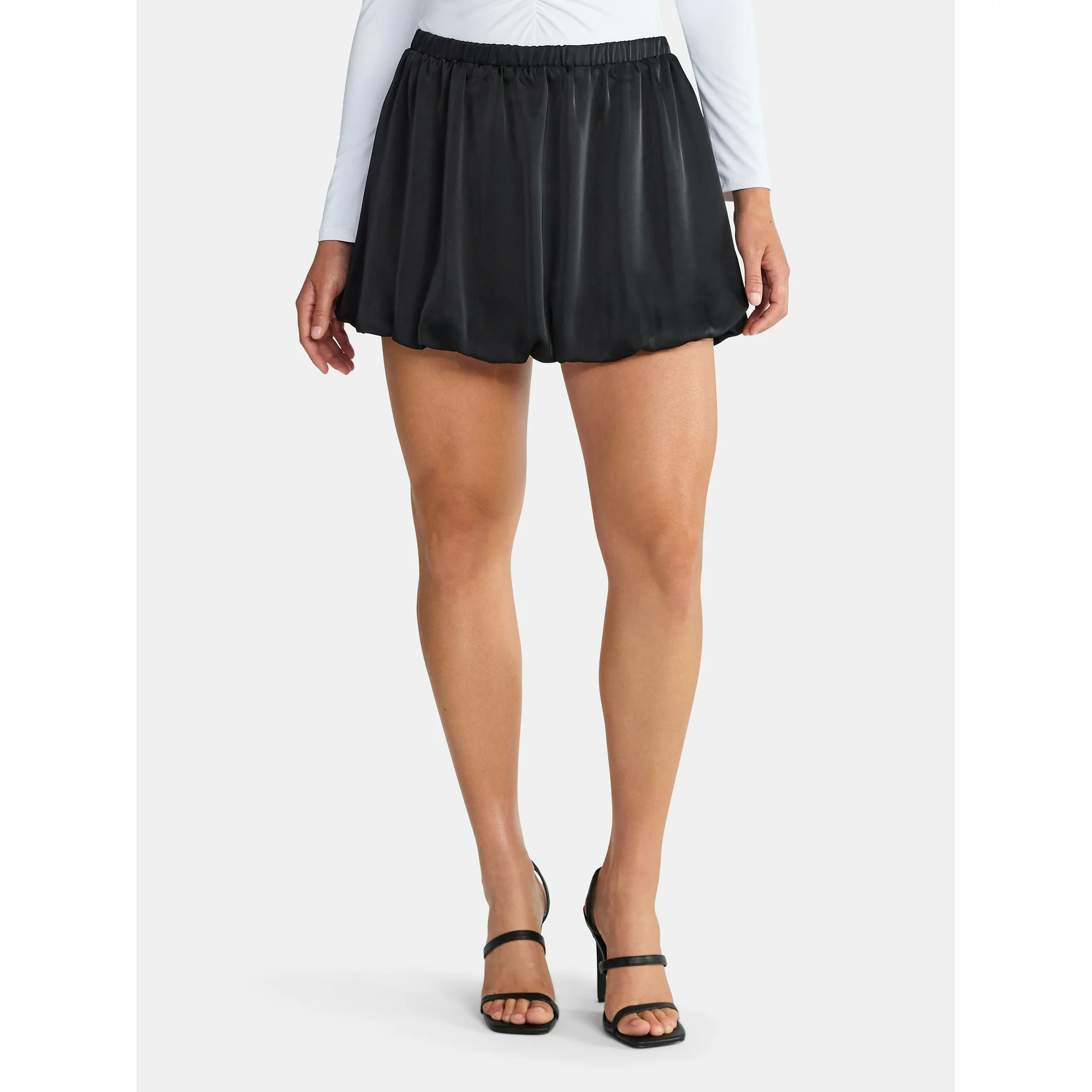 Madden NYC Women's Bubble Hem Satin Mini Skirt, Sizes XXS-XXL | Walmart (US)