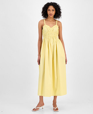 Women's Sweetheart-Neck Sleeveless Cotton Midi Dress | Macy's