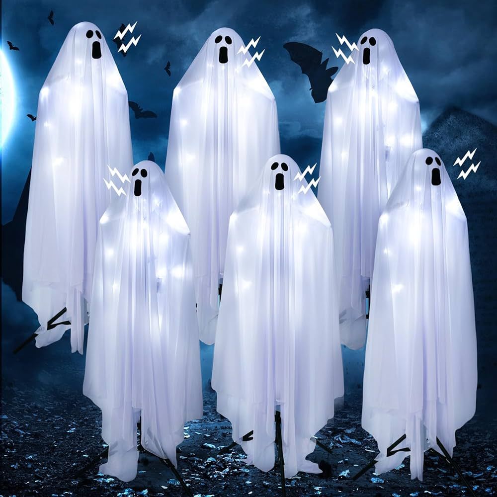Halloween Trio of Ghosts 56'' Lighted up Ghost Decorations Outdoor with Poseable Display Stand an... | Amazon (US)