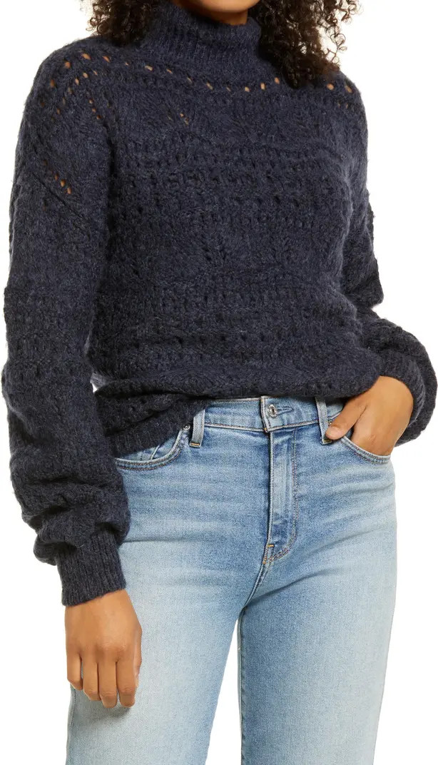 Caslon® Open Stitch Mock Neck Sweater | Nordstrom | Nordstrom