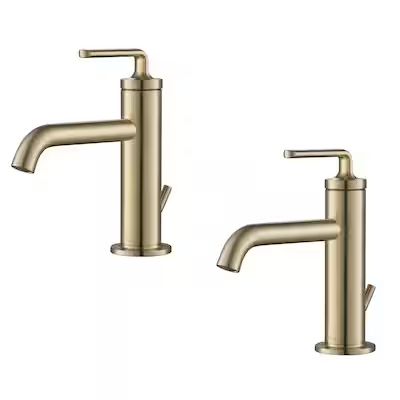 Kraus  Brushed Gold 1-handle Single Hole WaterSense Low-arc Bathroom Sink Faucet with Drain | Lowe's
