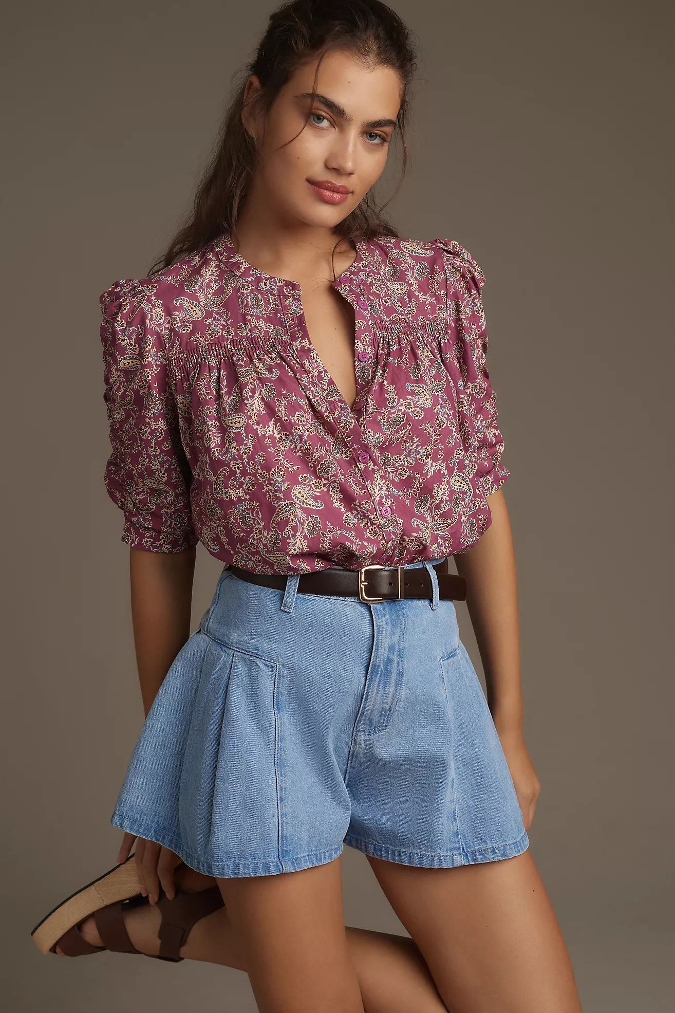Bishop + Young Rachel Ruched-Sleeve Blouse | Anthropologie (US)