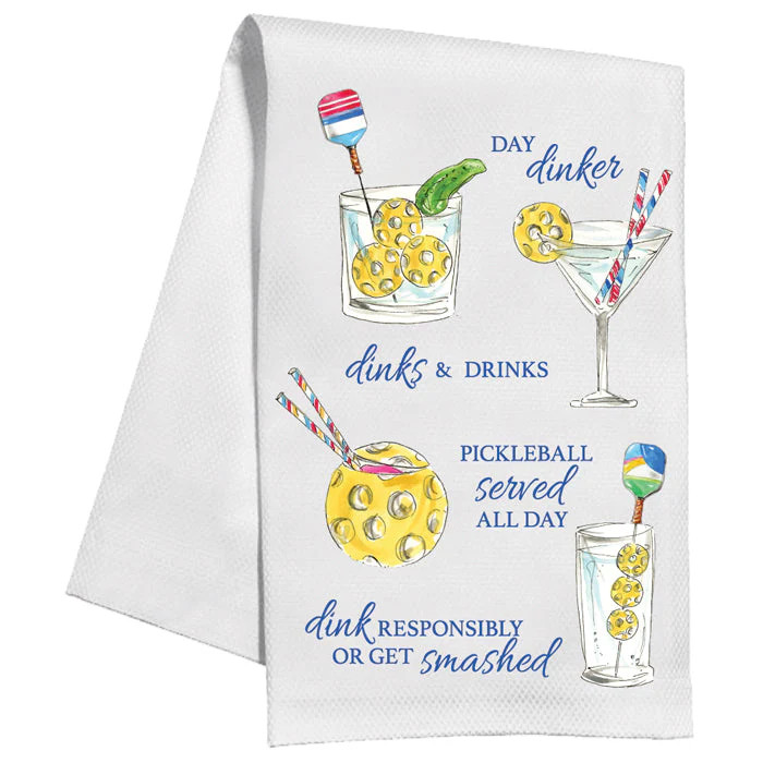 Pickleball Cocktails Kitchen Towel | Rosanne Beck Collections