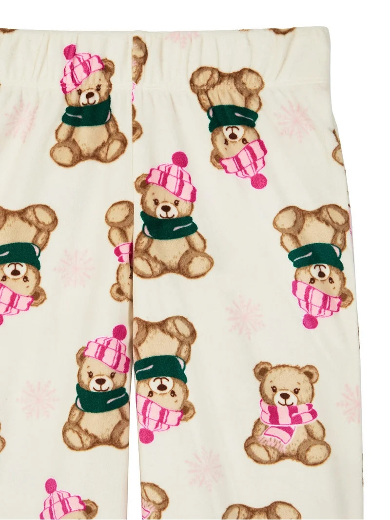 Wonder Nation Girls Long Sleeve Top and Wide Leg Pant Pajama Set, 2-Piece, Sizes 4-18 & Plus | Walmart (US)