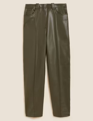 Leather Look Straight Leg Trousers | Marks & Spencer (UK)