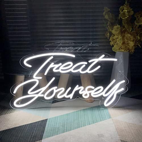 Neon Sign Treat Yourself LED Neon Lights Signs for Wall Decor Bedroom Decoration Neon Art Decor Larg | Amazon (US)