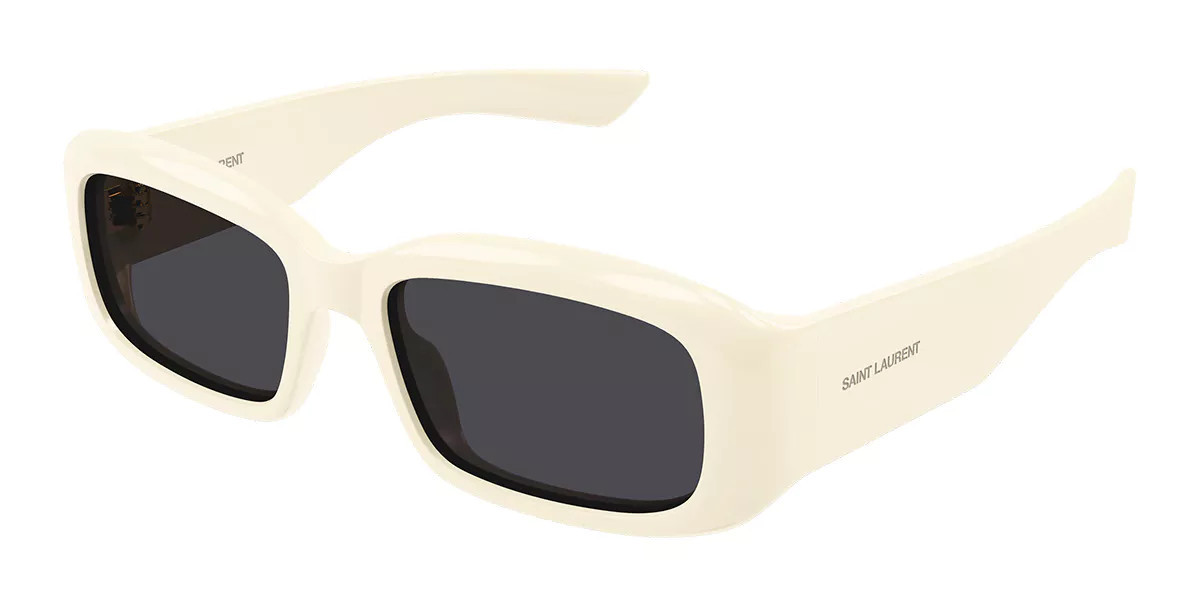 Saint Laurent SL 809 005 Men's Sunglasses White Size 55 - Free RX Lenses | SmartBuyGlasses Global
