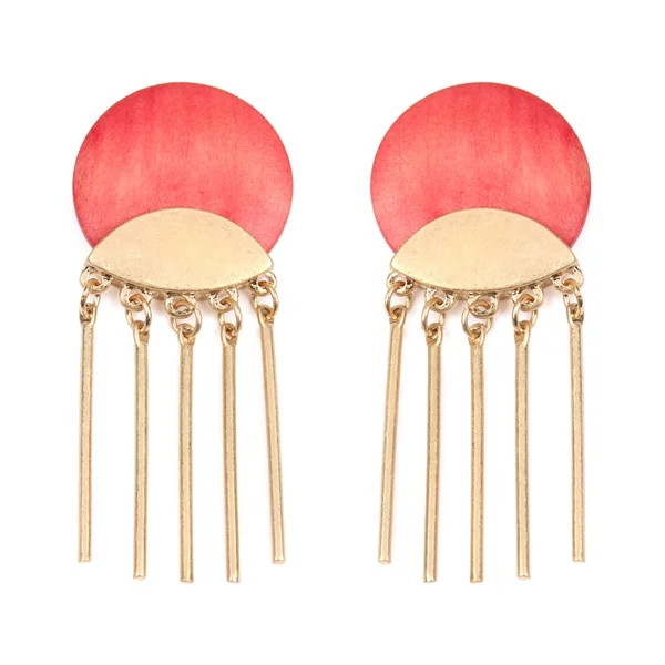 Riah Fashion Bohemian Geometric Natural Wood Statement Earrings | Walmart (US)