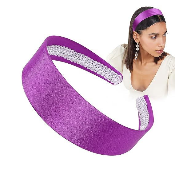 Ivyu Purple Headband for Women Wide Thick Headbands Purple Headband Daphne Halloween Satin Headba... | Amazon (US)