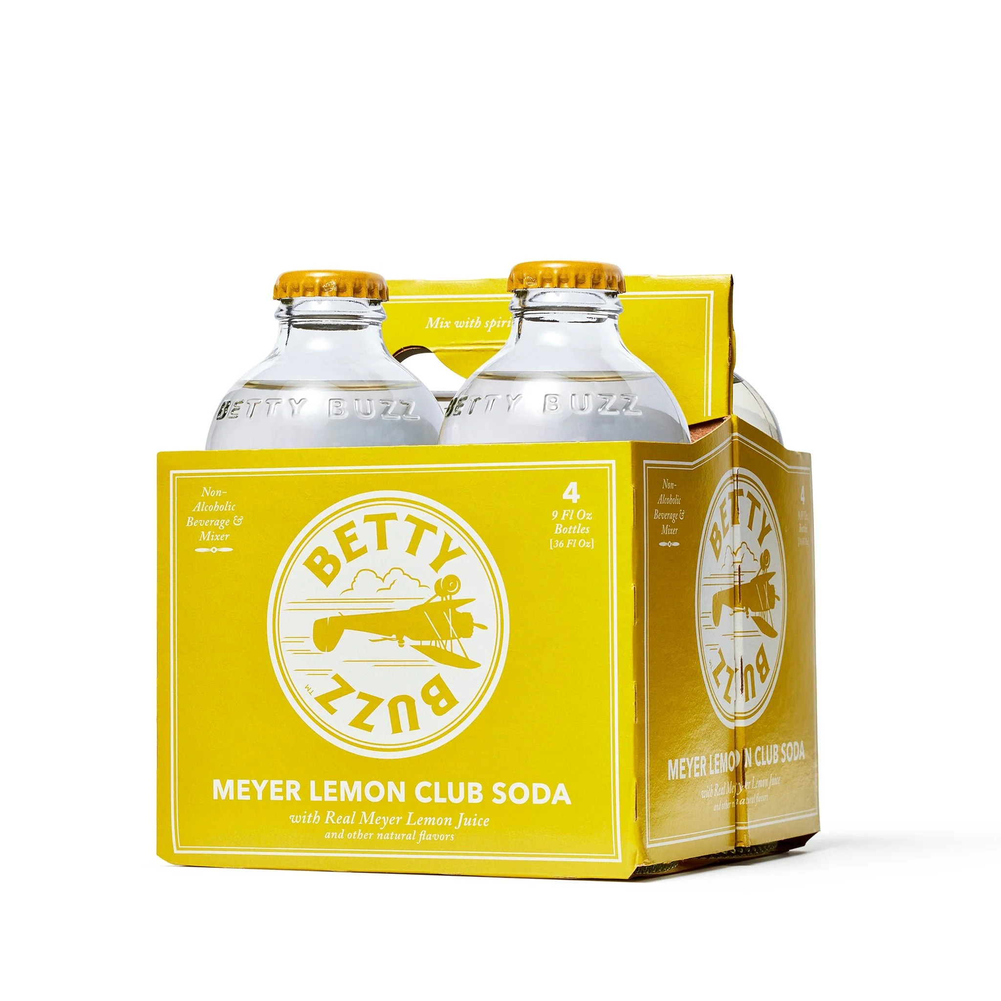 Betty Buzz Non-Alcoholic Meyer Lemon Club Soda (4 pack) | Boisson