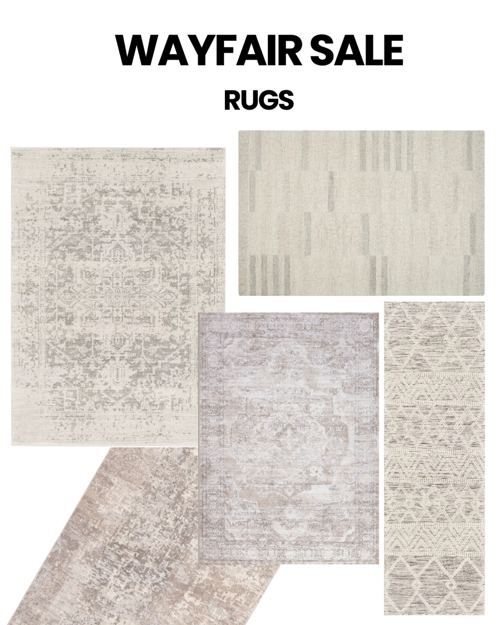 Wayfair way day deals
Rugs 
#modernorganic #neutrals 

#LTKsalealert #LTKhome #LTKSeasonal