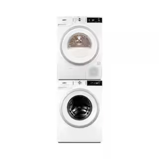 24 in. White Washer and Dryer Combo with 2.3 cu. ft. Front Load Washer & 3.88 cu. ft. 240-Volt He... | The Home Depot
