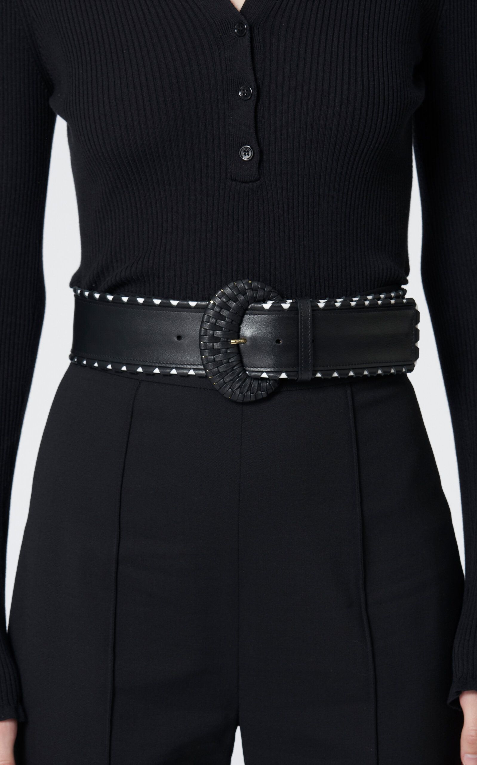 Carolina Herrera - Women's Woven Leather Belt - Black - 3XL - Only At Moda Operandi | Moda Operandi (Global)