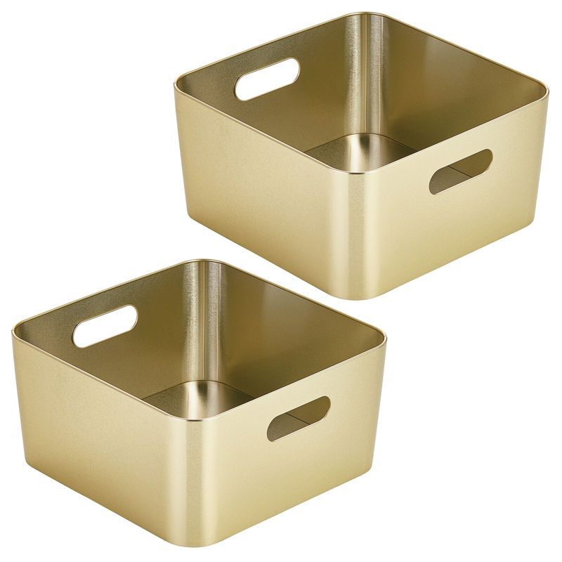 mDesign Metal Storage Container Bin Basket with Handles, 2 Pack | Target