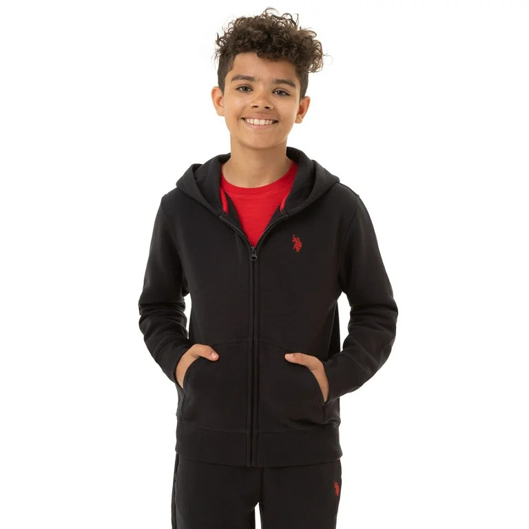 U.S. Polo Assn. Boys Fleece Zip-Up Hoodie, Sizes 4-18 | Walmart (US)