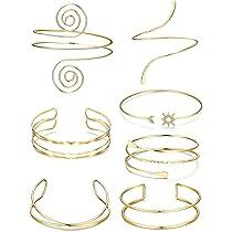 FEYIR 7 Pcs Arm Cuff Jewelry for Women Upper Arm Cuff Bangle Band Armlet Adjustable Arm Cuff Brac... | Amazon (US)