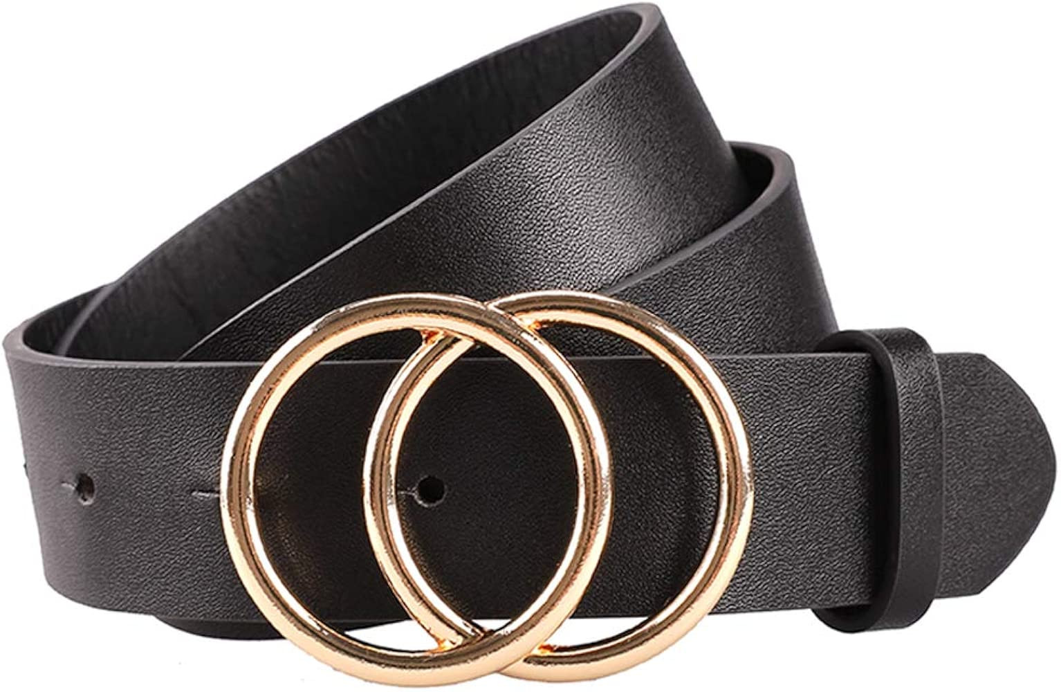 Women's Leather Belt Fashion Soft Faux Leather Waist Belts For Jeans Dress | Amazon (US)