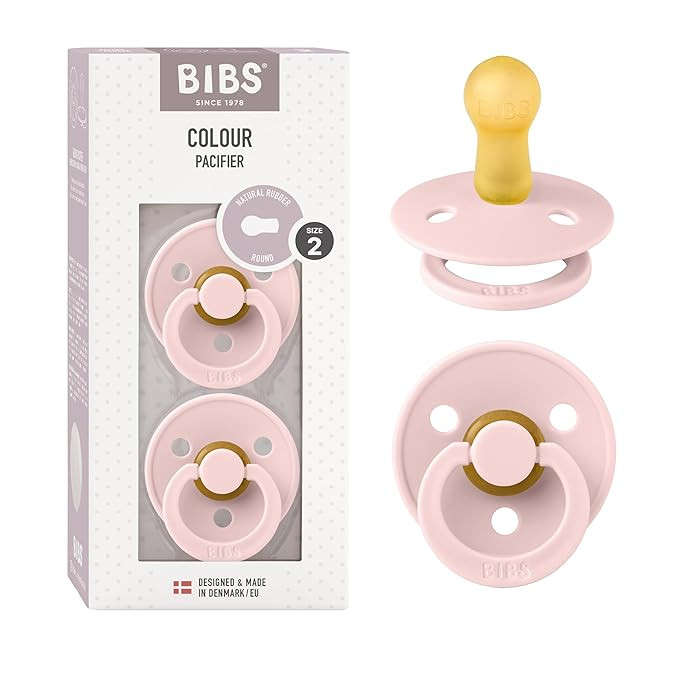 BIBS Pacifiers Colour Collection | Natural Rubber Baby Pacifier | Set of 2 BPA-Free Soothers | Ma... | Amazon (US)