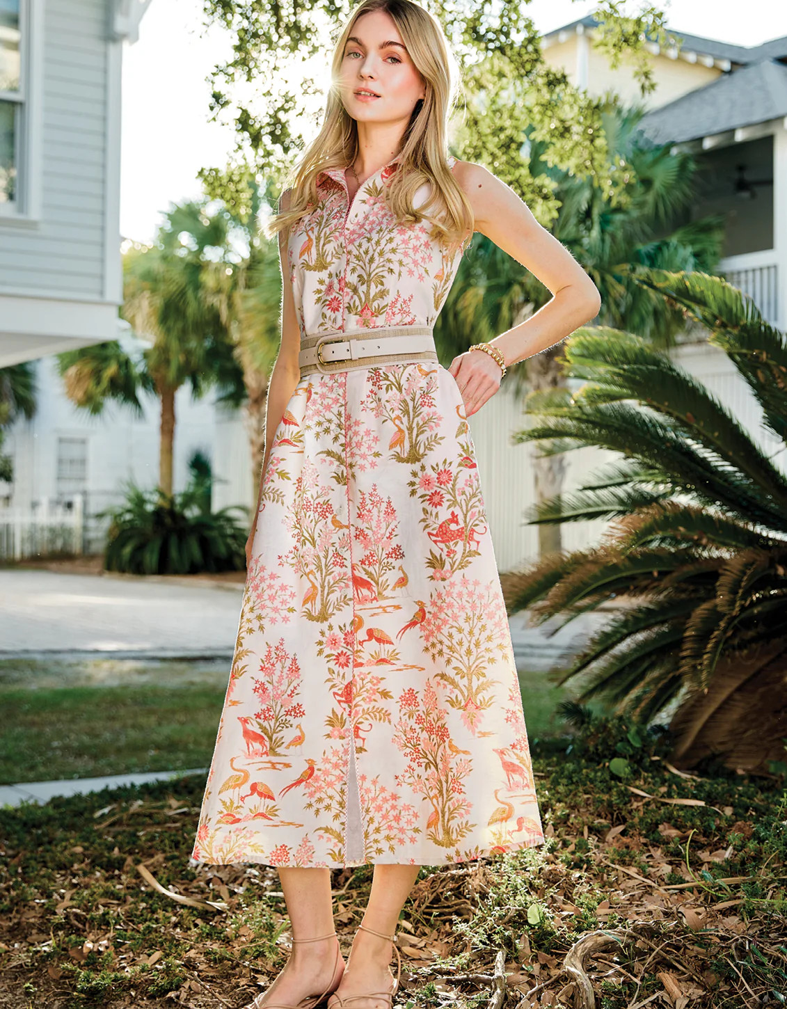 Renee Shirt Dress Castillo Toile Cream | Spartina 449