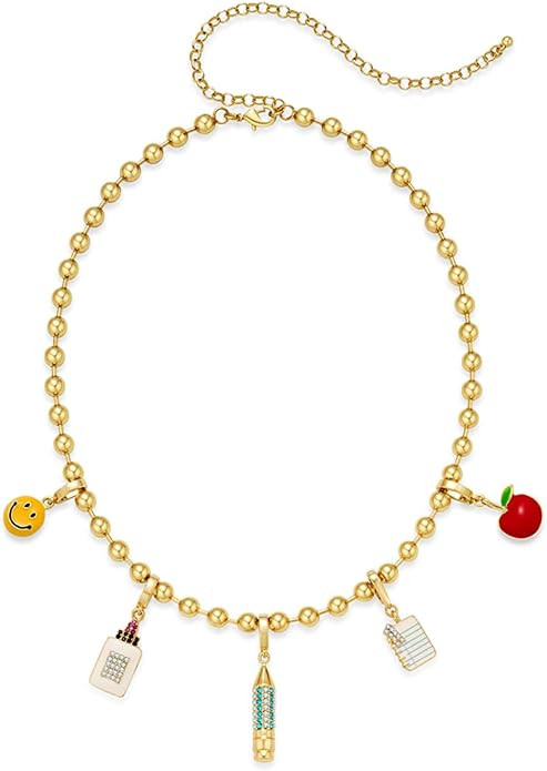 Gold Charm Necklace for Women Pendant Necklace Beach Accessories Western Jewelry Interchangeable ... | Amazon (US)