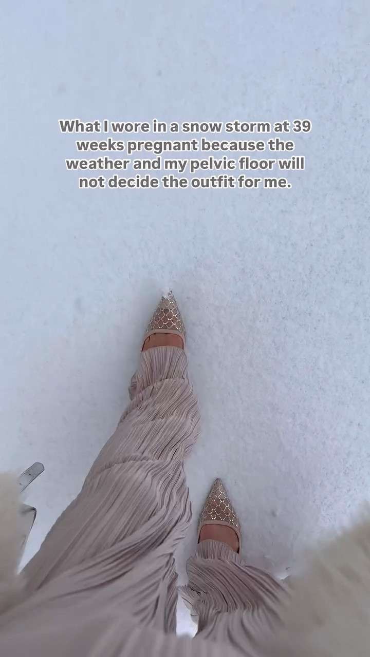 After living in my husband’s sweatpants for all of December, I decided to have a final hoorah of cuteness before my next outfit is a diaper and hospital gown in 4 days. Not even the snow storm was gonna make me change these shoes.

#LTKFindsUnder50 #LTKShoeCrush #LTKBump