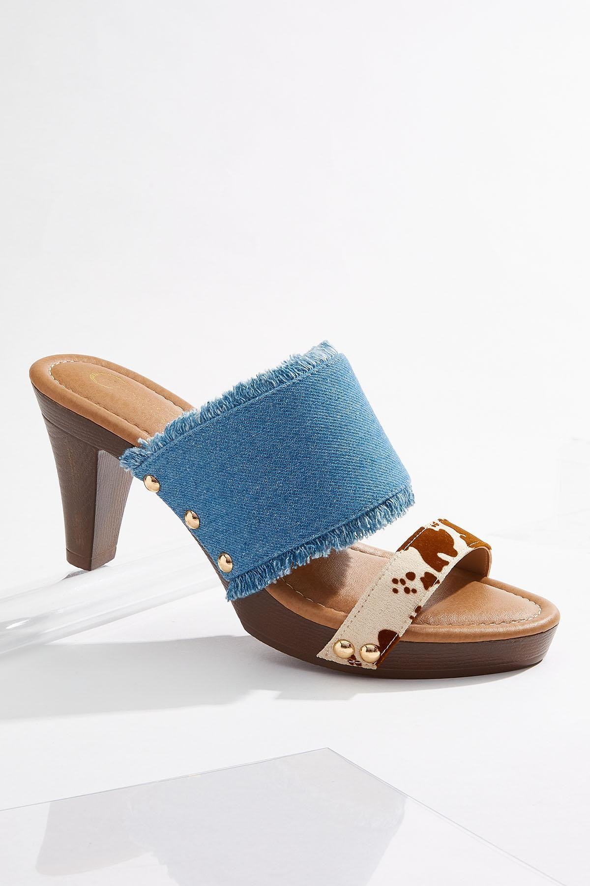 Mixed Media Heeled Sandals | Cato Fashions