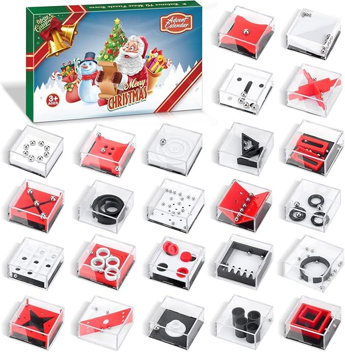 Advent Calendar 2022, Christmas Countdown Calendar with 24Pcs Balance IQ Maze Game Mini Fidget Pu... | Amazon (US)