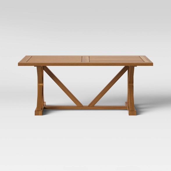 Morie Farmhouse Wood Rectangle Dining Table - Natural - Threshold™ | Target