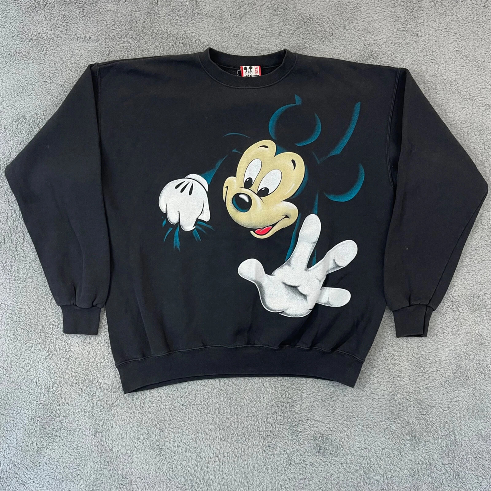 Vintage Mickey Mouse Sweatshirt Adult XL Black Disney Designs 90s Cartoon USA  | eBay | eBay US