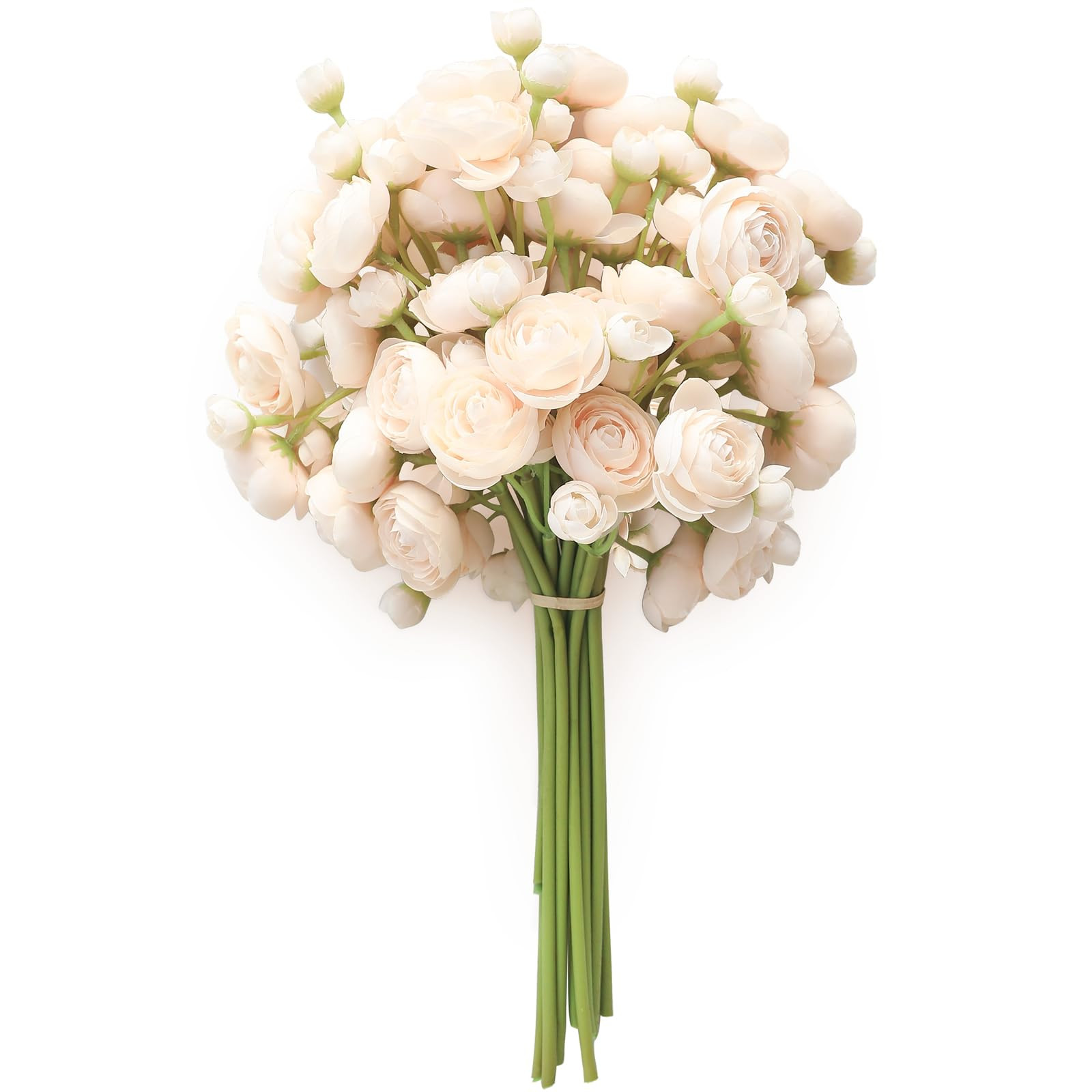 Floroom Ranunculus Artificial Flowers 18 Pcs Champagne Faux Silk Mini Ranunculus Bulk Fake Weddin... | Amazon (US)