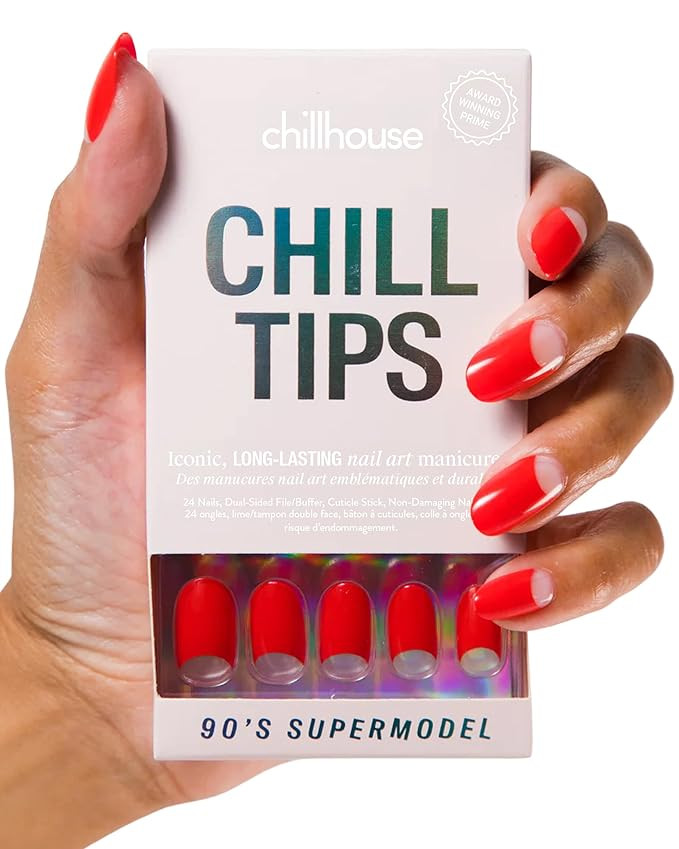 Chillhouse Chill Tips Signatures Press On Nails Kit, 90's Supermodel - 24 Nail Shapes & Sizes, Du... | Amazon (US)